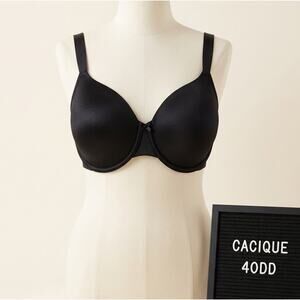 Cacique 40DD Black Smooth Lightly Lined Full Coverage Underwire Bra